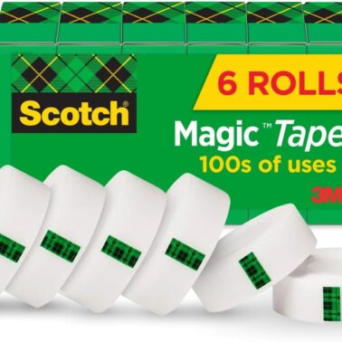 Scotch Magic Tape Desktop Dispenser, 6 Rolls of 3/4" x 1000" Each Plus 1 Desktop Tape Dispenser, Great for Repair, Wrapping and Office Applications