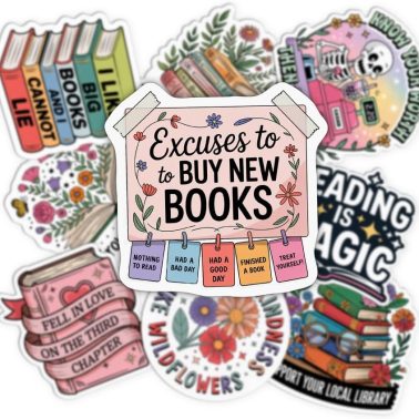 (9PCS) Support Your Local Library Sticker Book Lover Reader Sticker 3 in Water Assistant