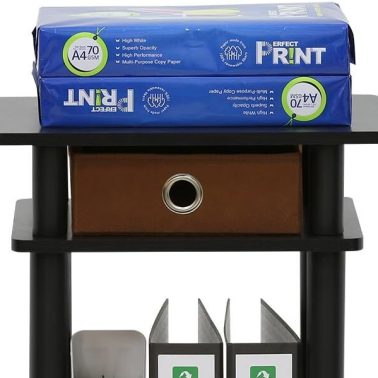 Furinno 17017 Turn-N-Tube End Table, 1-Pack, Espresso