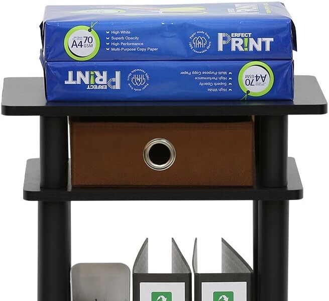 Furinno 17017 Turn-N-Tube End Table, 1-Pack, Espresso